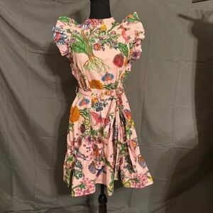 Banjanan Pink and Green Floral Dress